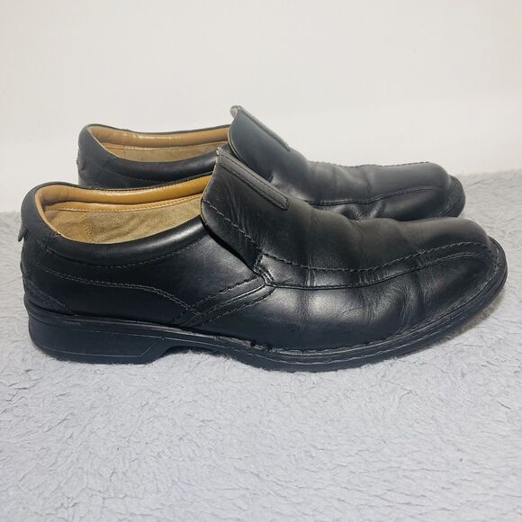 CLARK COLLECTION SOFT CUSHION WITH ORTHOLITE MEN BLAC DRESS SHOE SIZE 11 - Picture 2 of 12